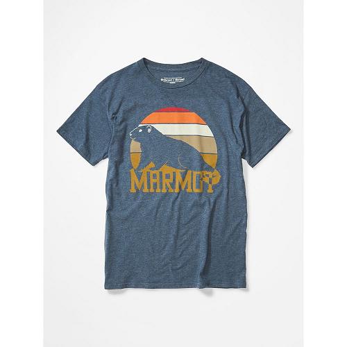 Marmot Dawning Clothes - Mens T-Shirts Navy CA3970812 Canada